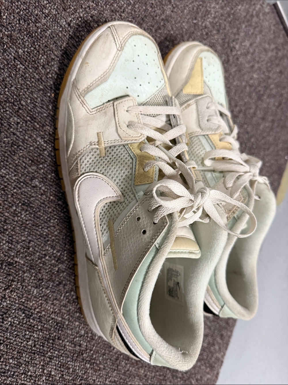 Nike Men's Sneakers in Mint Green, Cream, and White